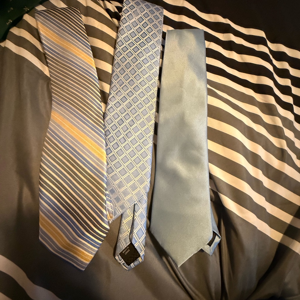 Joseph  Feiss Striped Blues And Two Other Ties